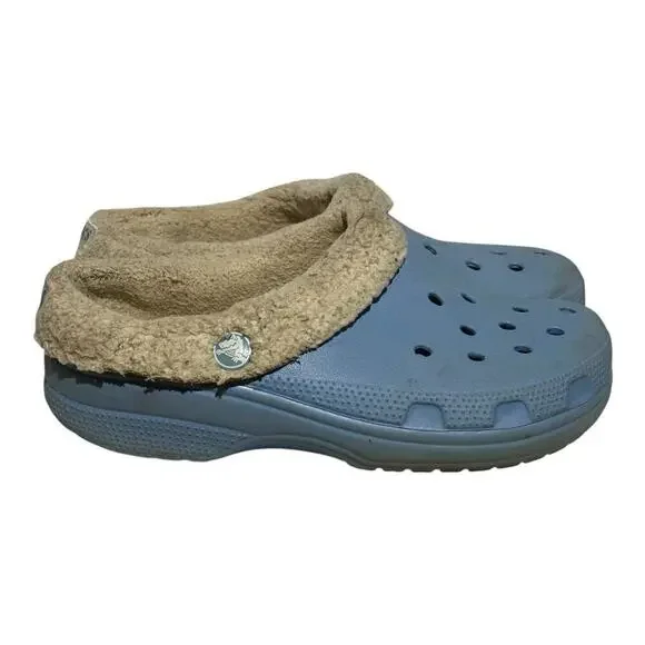 Crocs Classic Lined Clog Pastel Blue Youth Size 5 / Women's 7 Slip On Comfort - Picture 1 of 9